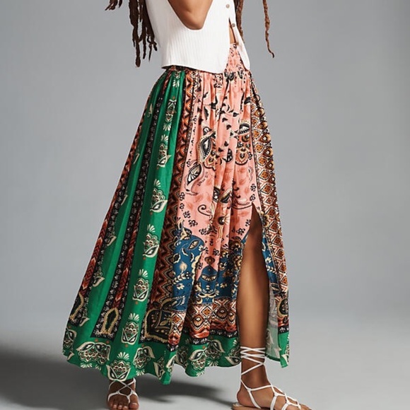 Farm Rio x Anthropologie A-Line Side-Slit Skirt - Picture 1 of 3